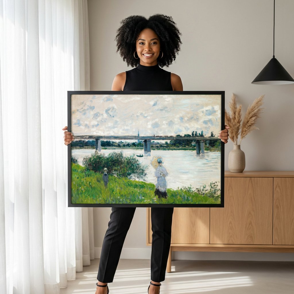 Quadro Decorativo A Ponte de Argenteuil - Claude Monet com modelo em ambiente
