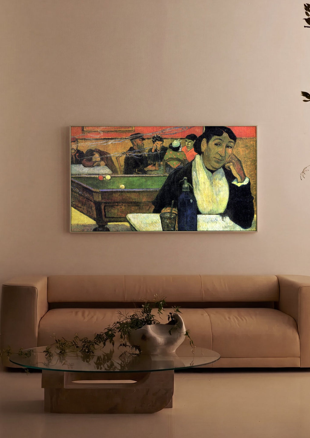 Quadro Decorativo Café à Noite - Gauguin em ambiente decorado