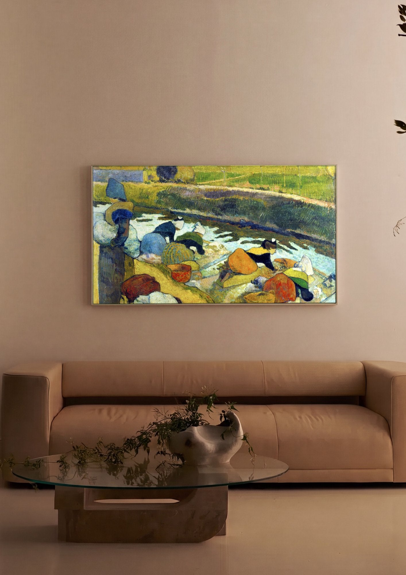 Quadro Decorativo As Lavadeiras - Gauguin em ambiente decorado