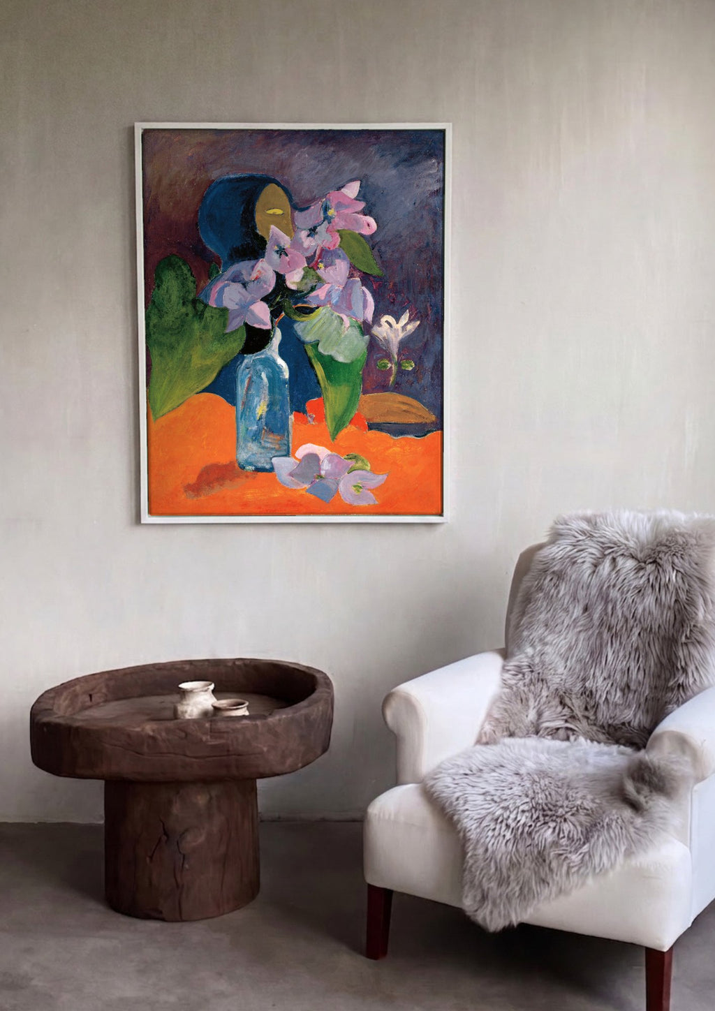Quadro Decorativo Flores e Vaso - Gauguin em ambiente decorado