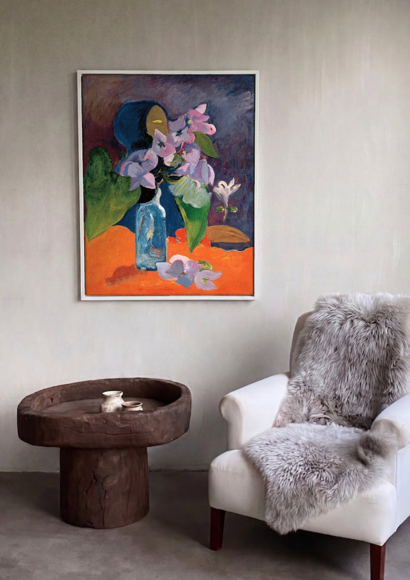 Quadro Decorativo Flores e Vaso - Gauguin em ambiente decorado