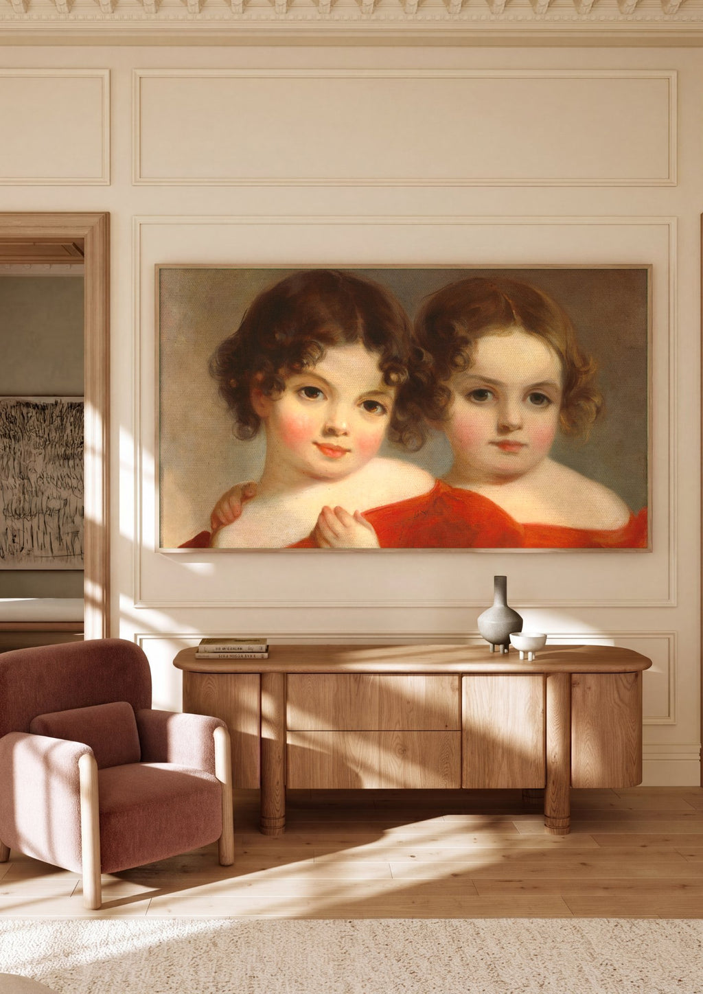 Quadro Decorativo 'As Meninas' - Thomas Sully em ambiente decorado