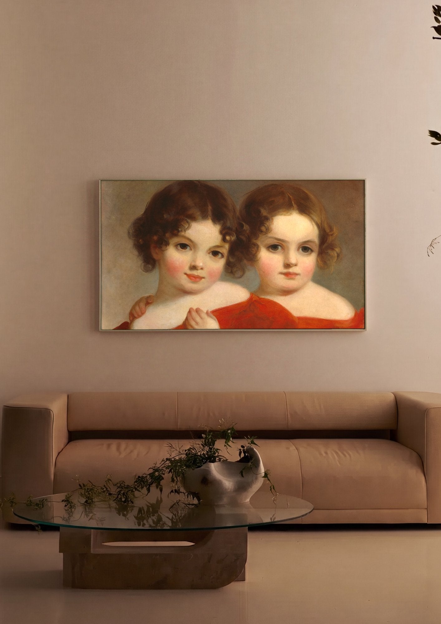Quadro Decorativo 'As Meninas' - Thomas Sully em ambiente decorado