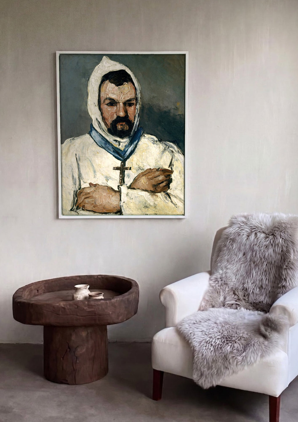Quadro Decorativo O Monge (Retrato de um Frade) - Paul Cézanne em ambiente decorado