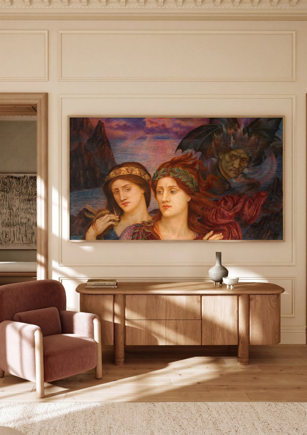 Quadro Decorativo 'The Cadence of Autumn' - E. De Morgan em ambiente decorado