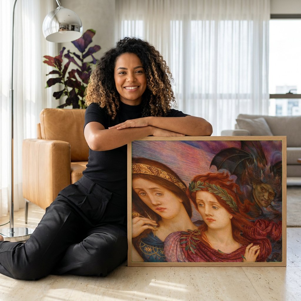 Quadro Decorativo 'The Cadence of Autumn' - E. De Morgan com modelo em ambiente