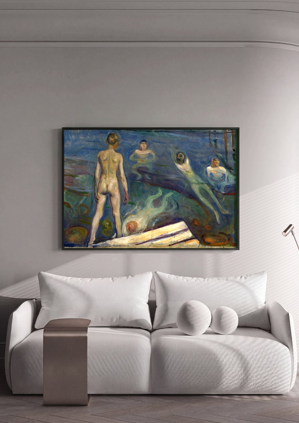 Quadro Decorativo Banho de Mulheres - Munch em ambiente decorado
