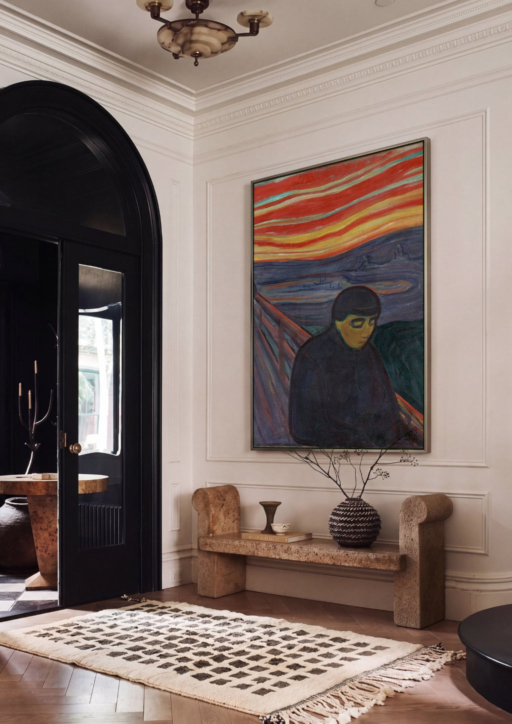 Quadro Decorativo Melancolia - Edvard Munch em ambiente decorado