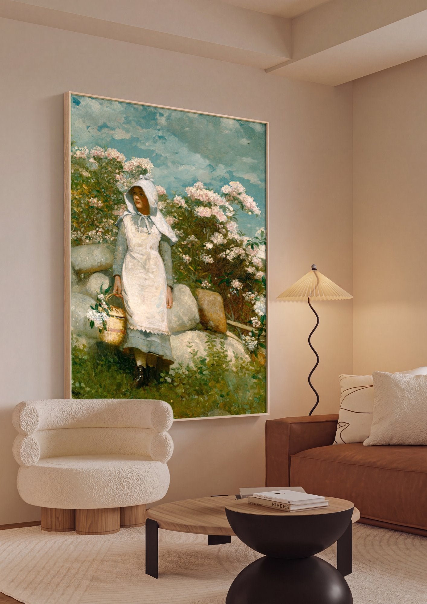 Quadro Decorativo 'Flower Garden and Bungalow' - Winslow Homer em ambiente decorado