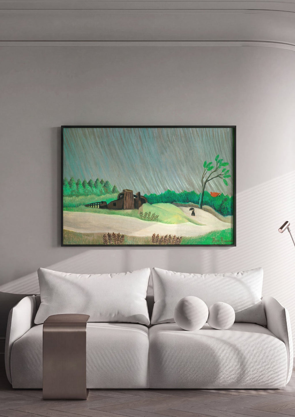 Quadro Decorativo A Carroça de Père Junier - Henri Rousseau em ambiente decorado
