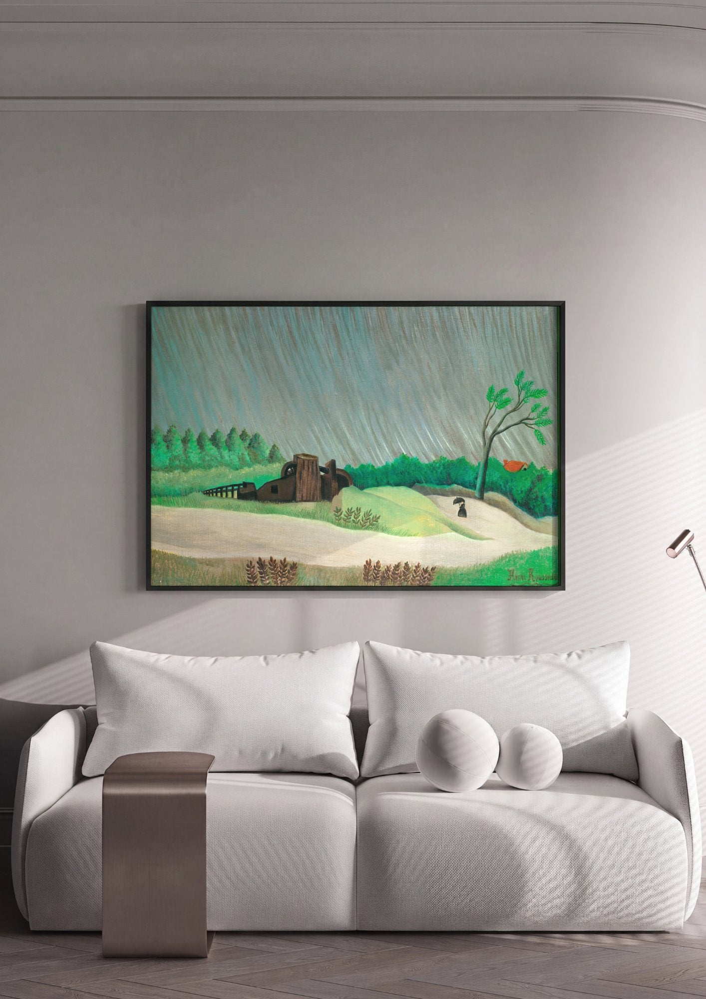 Quadro Decorativo A Carroça de Père Junier - Henri Rousseau em ambiente decorado