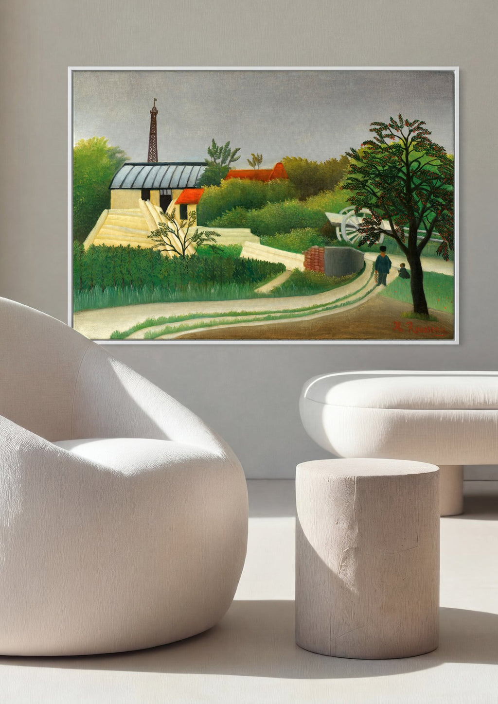 Quadro Decorativo A Carroça de Père Junier - Henri Rousseau em ambiente decorado