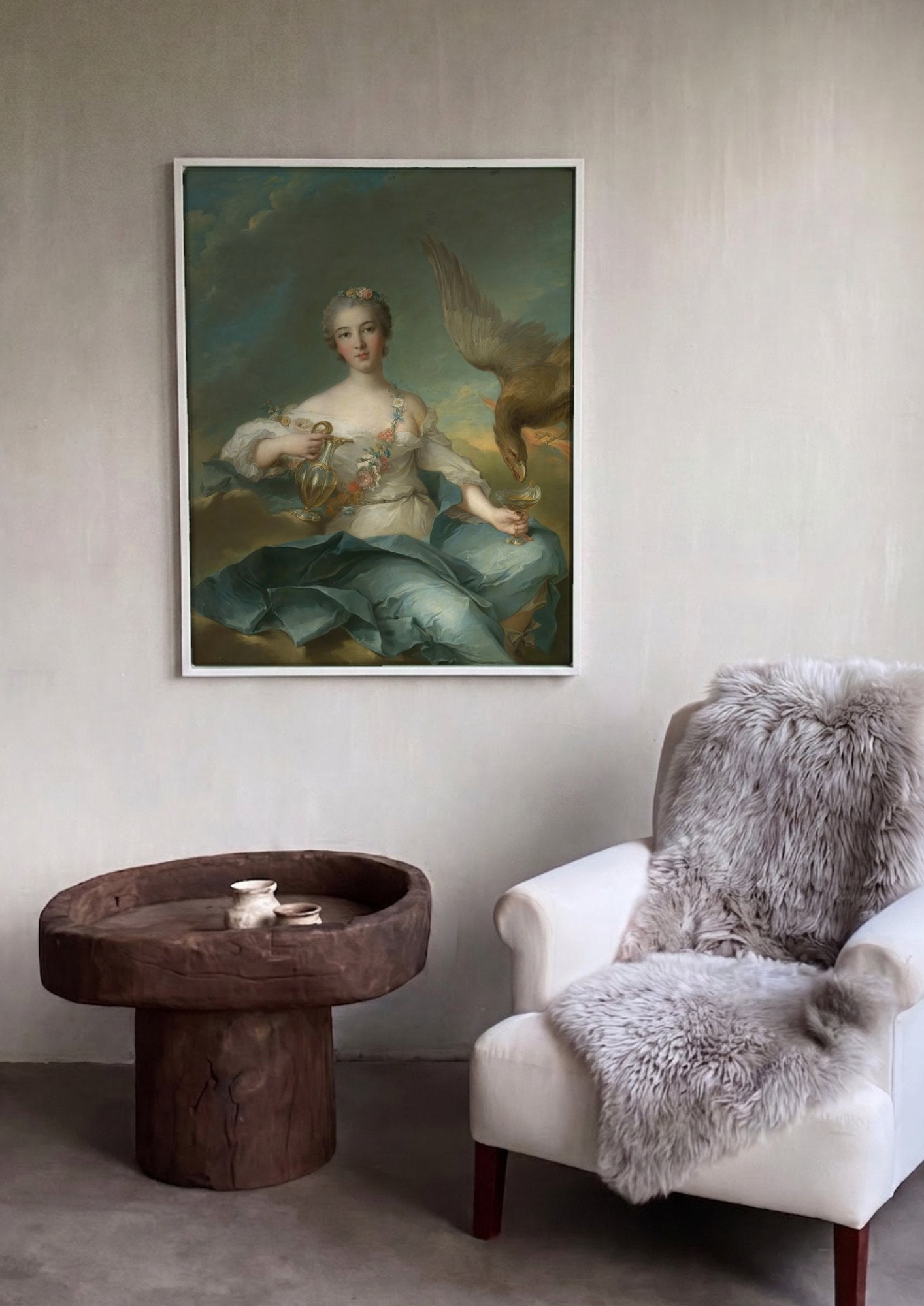 Quadro Decorativo Hebe e a Águia de Júpiter - Nattier em ambiente decorado