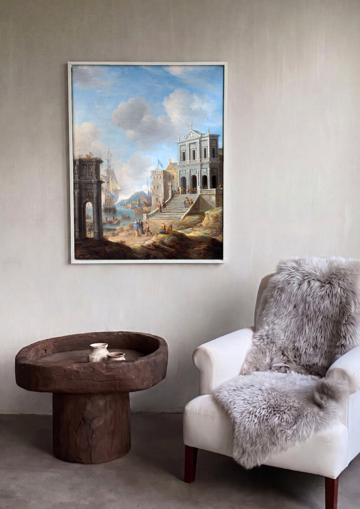 Quadro Decorativo Porto com Arquitetura Clássica - Beerstraaten em ambiente decorado