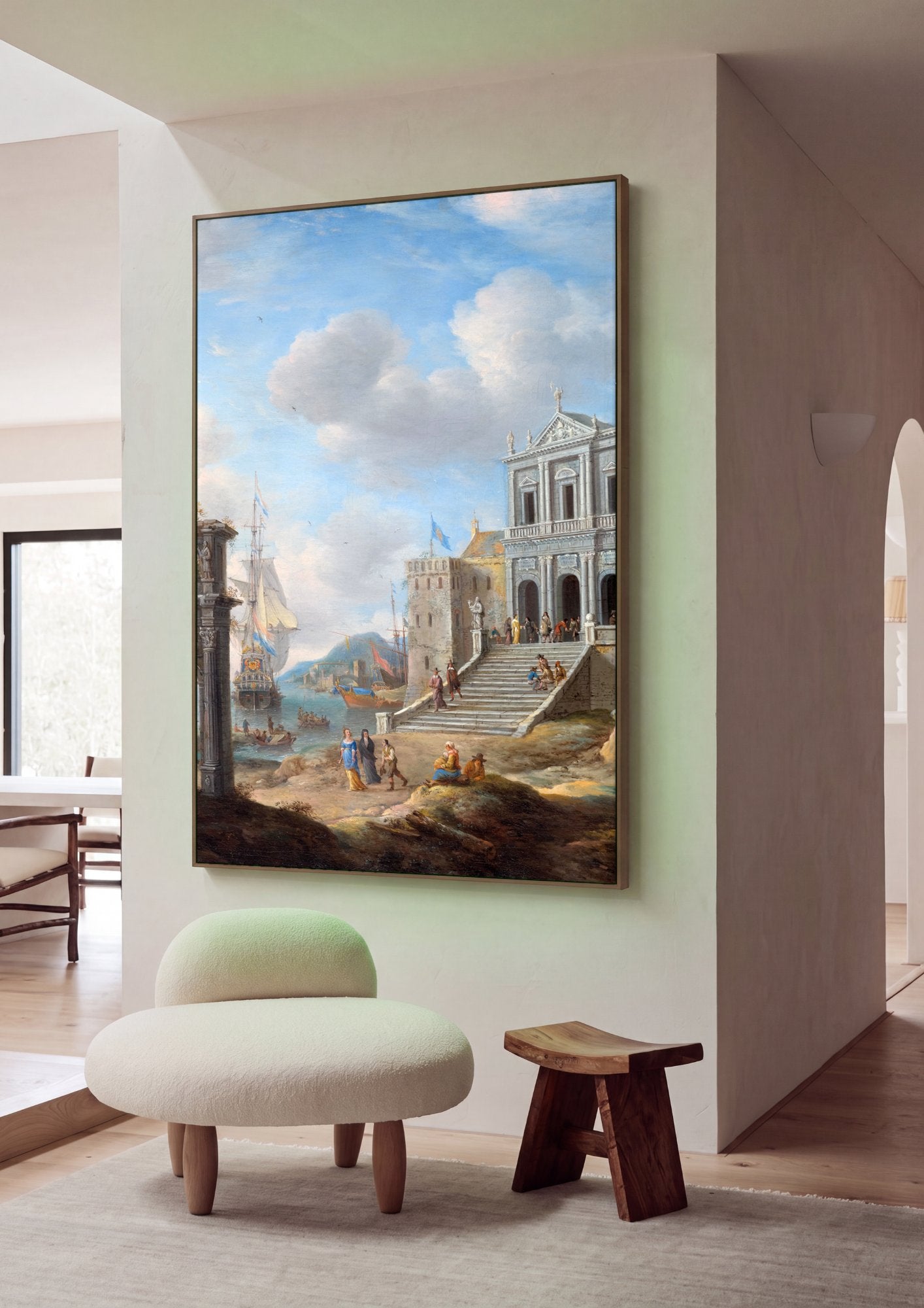 Quadro Decorativo Porto com Arquitetura Clássica - Beerstraaten em ambiente decorado