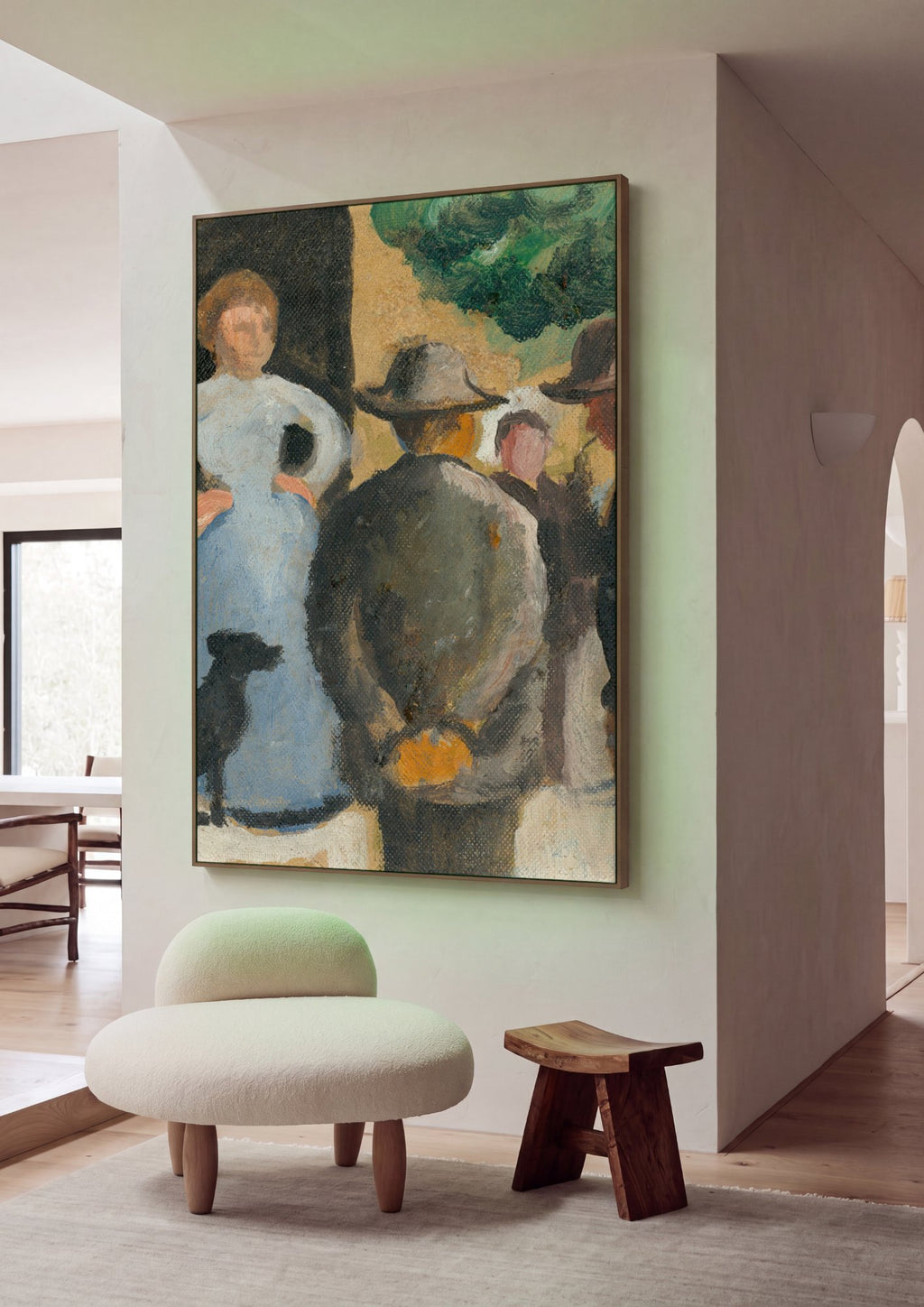 Quadro Decorativo Cena de Rua com Figuras - August Macke em ambiente decorado