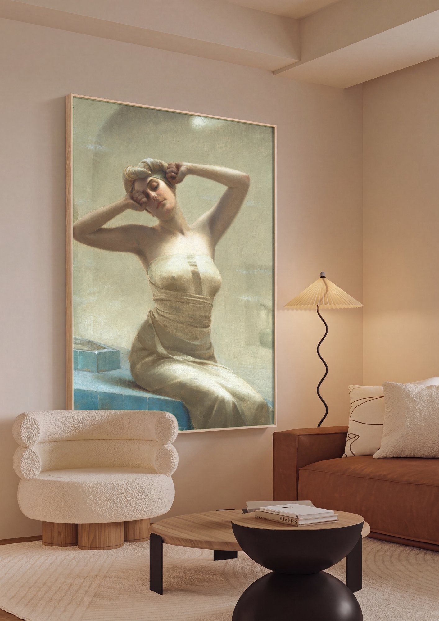 Quadro Decorativo A Mulher no Banho Turco - Theodoros Ralli em ambiente decorado
