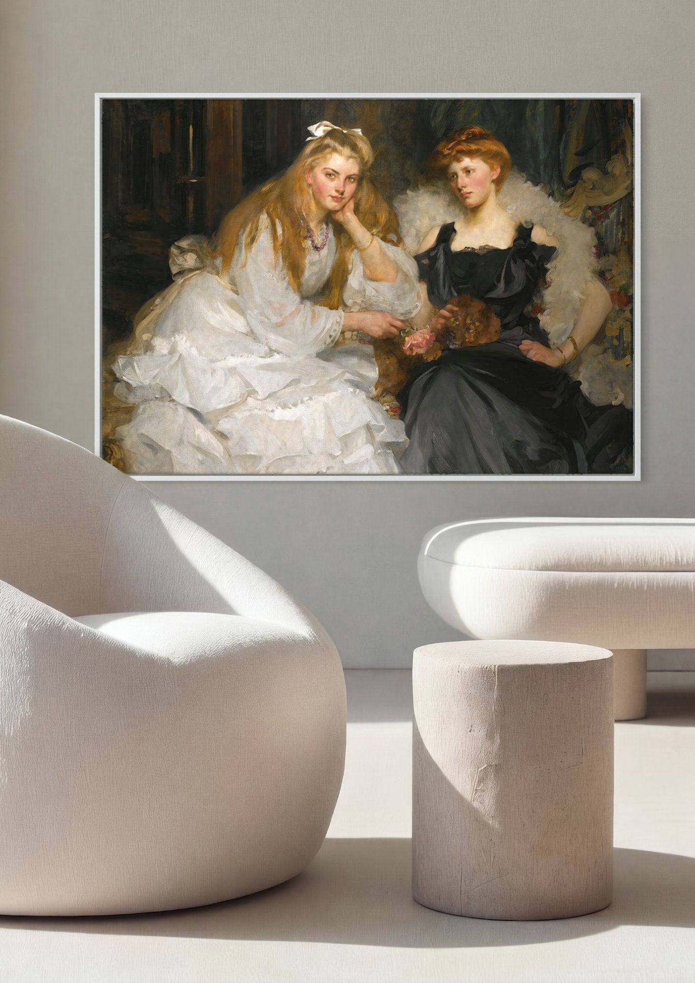Quadro Decorativo 'As Irmãs' - James Jebusa Shannon em ambiente decorado