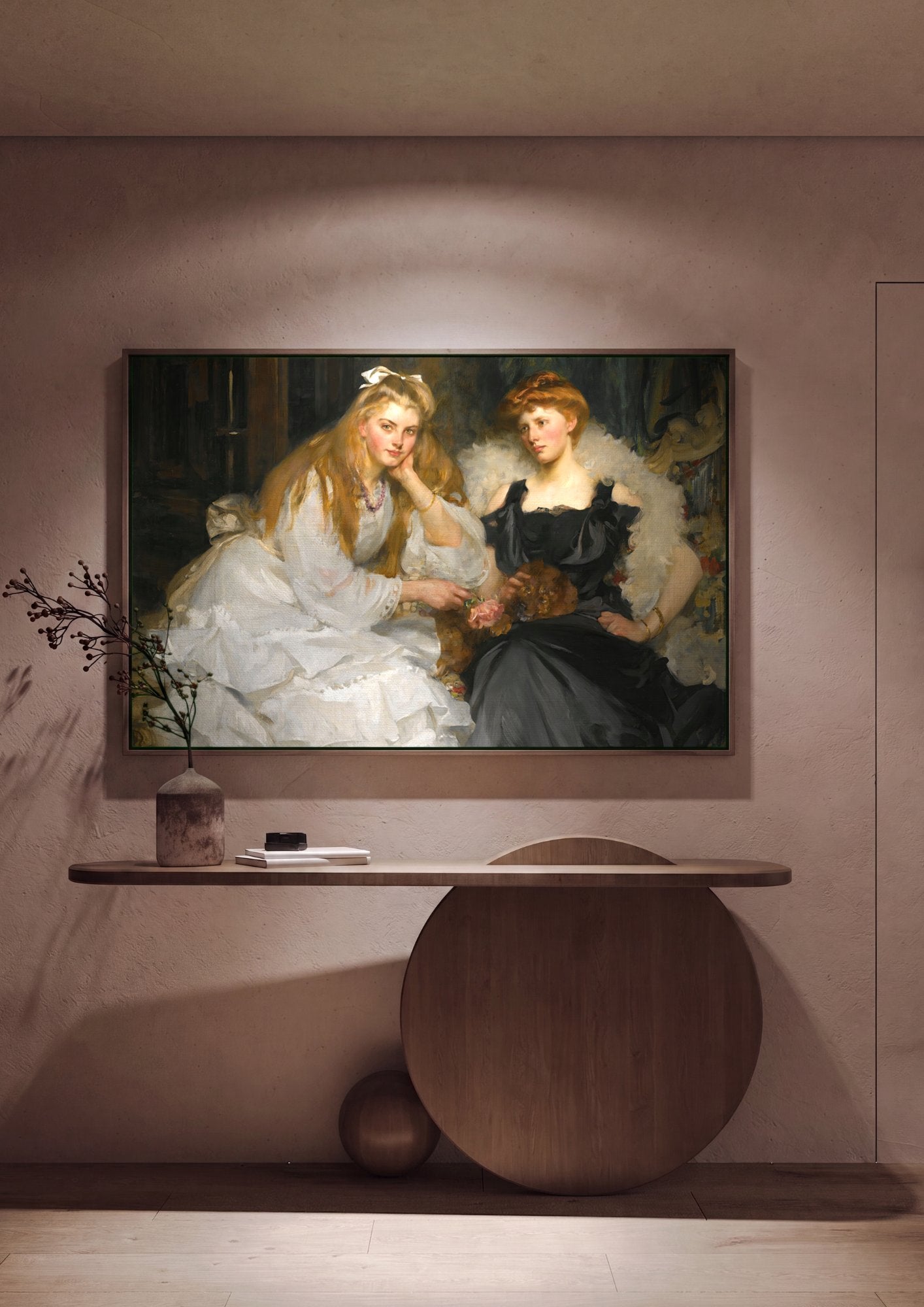 Quadro Decorativo 'As Irmãs' - James Jebusa Shannon em ambiente decorado