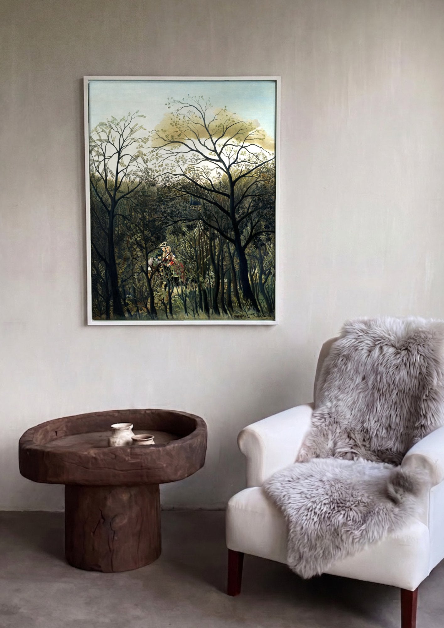 Quadro Decorativo Os Amantes - Henri Rousseau em ambiente decorado