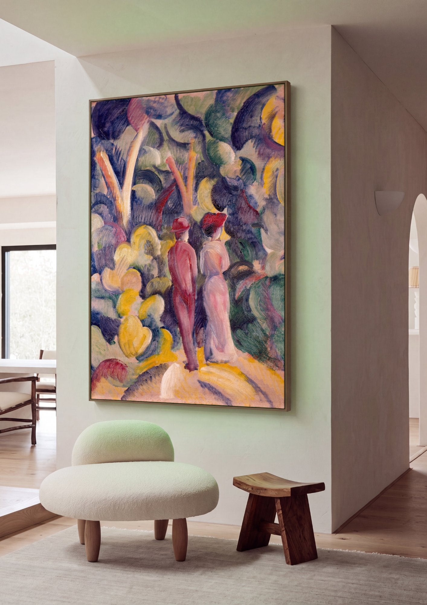 Quadro Decorativo Casal no Jardim - August Macke em ambiente decorado