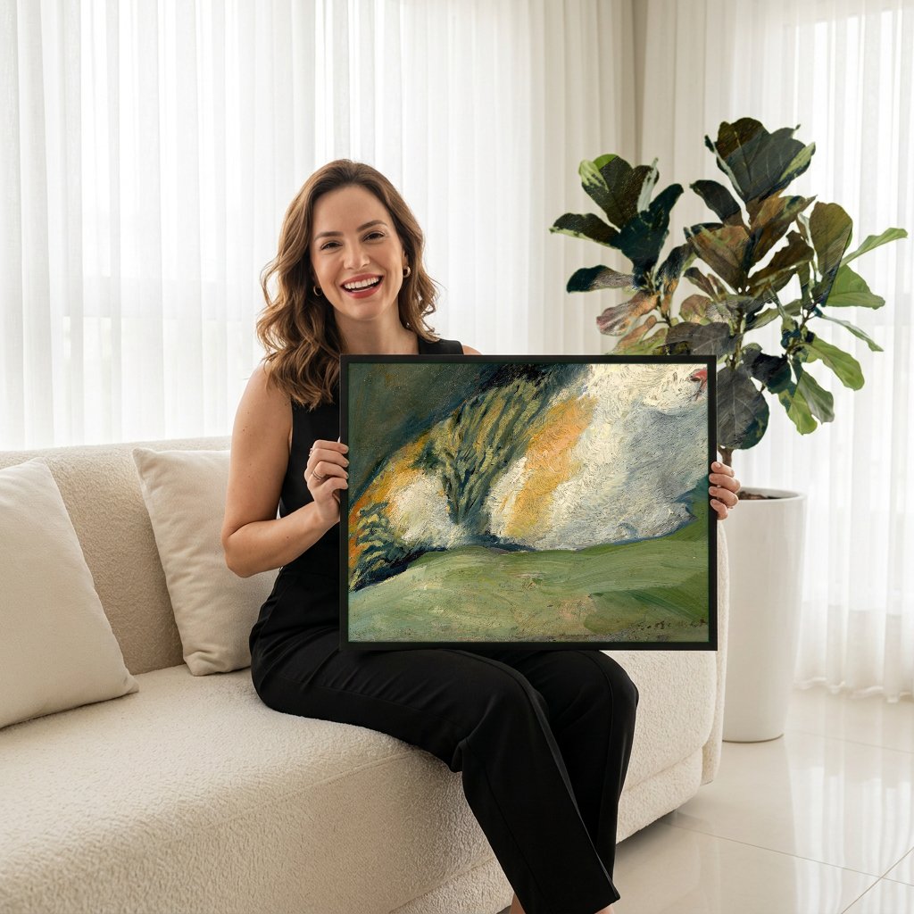 Quadro Decorativo Gato Adormecido - August Macke com modelo em ambiente