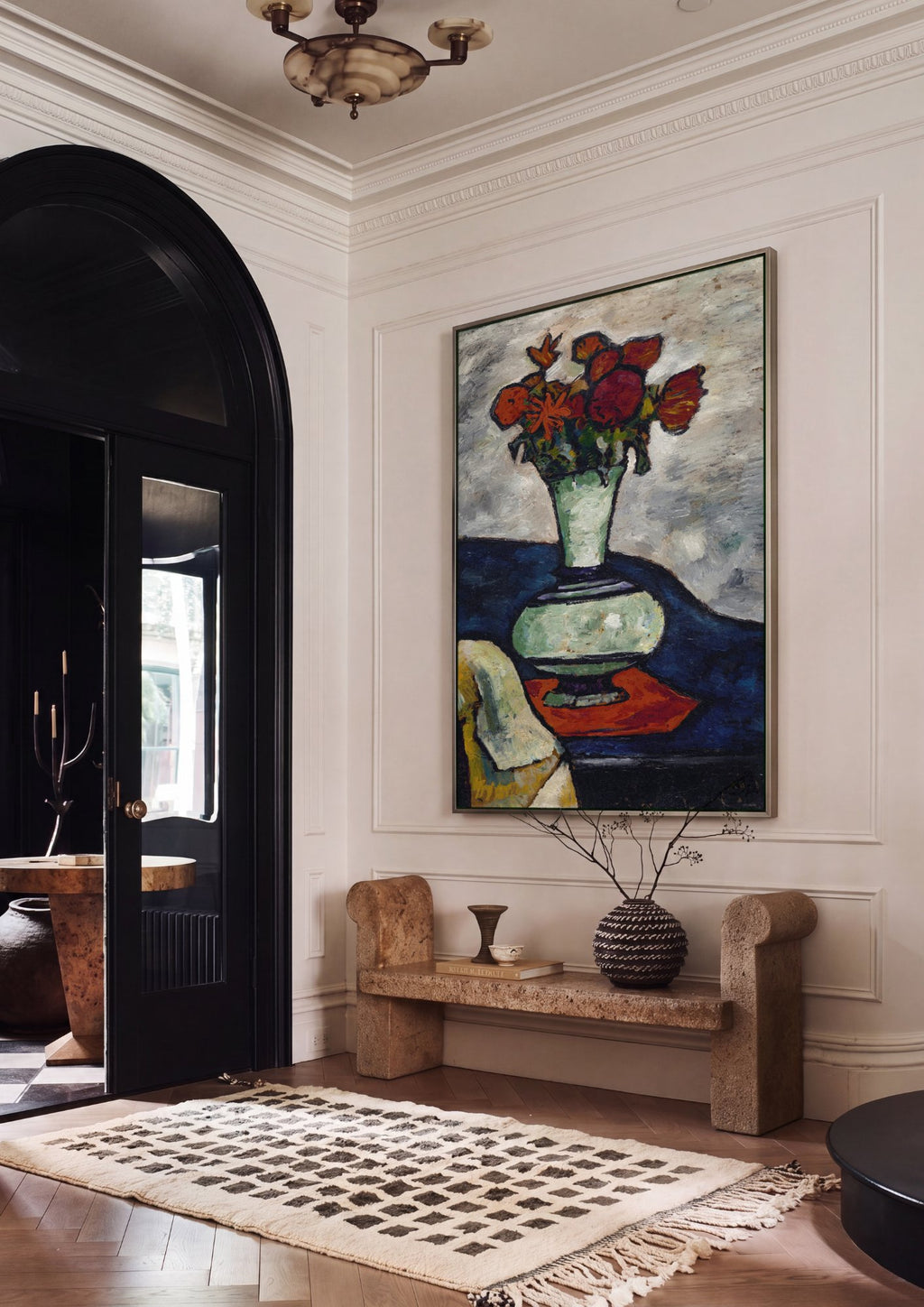 Quadro Decorativo Vaso com Flores - August Macke em ambiente decorado