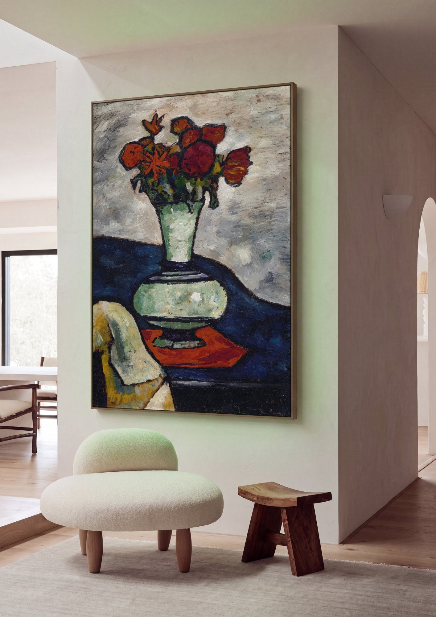 Quadro Decorativo Vaso com Flores - August Macke em ambiente decorado