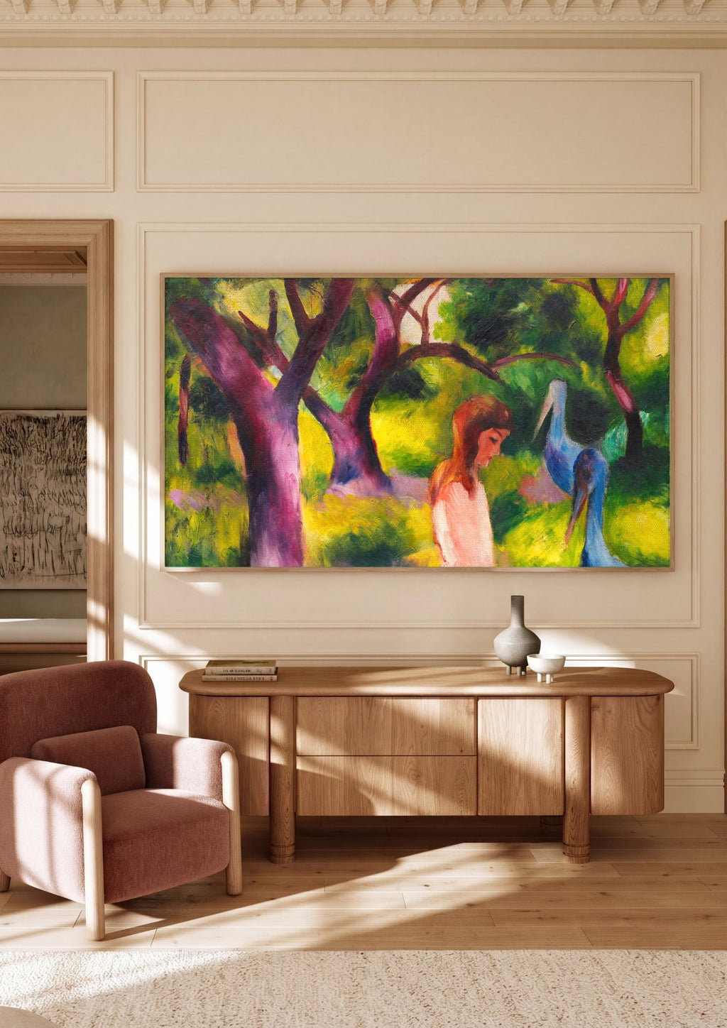 Quadro Decorativo Cenas de Jardim - August Macke em ambiente decorado