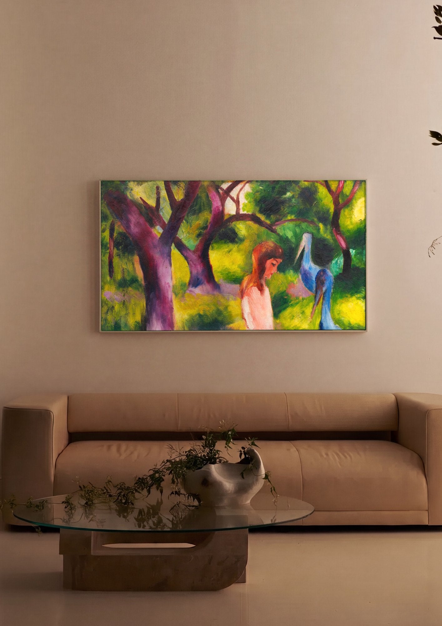 Quadro Decorativo Cenas de Jardim - August Macke em ambiente decorado