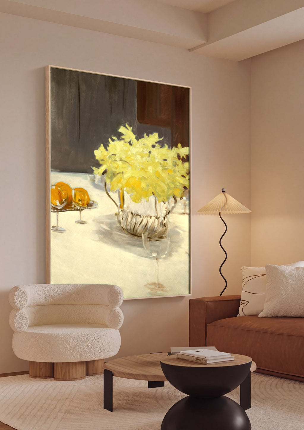 Quadro Decorativo 'Vaso de Flores e Frutas' - John Singer Sargent em ambiente decorado