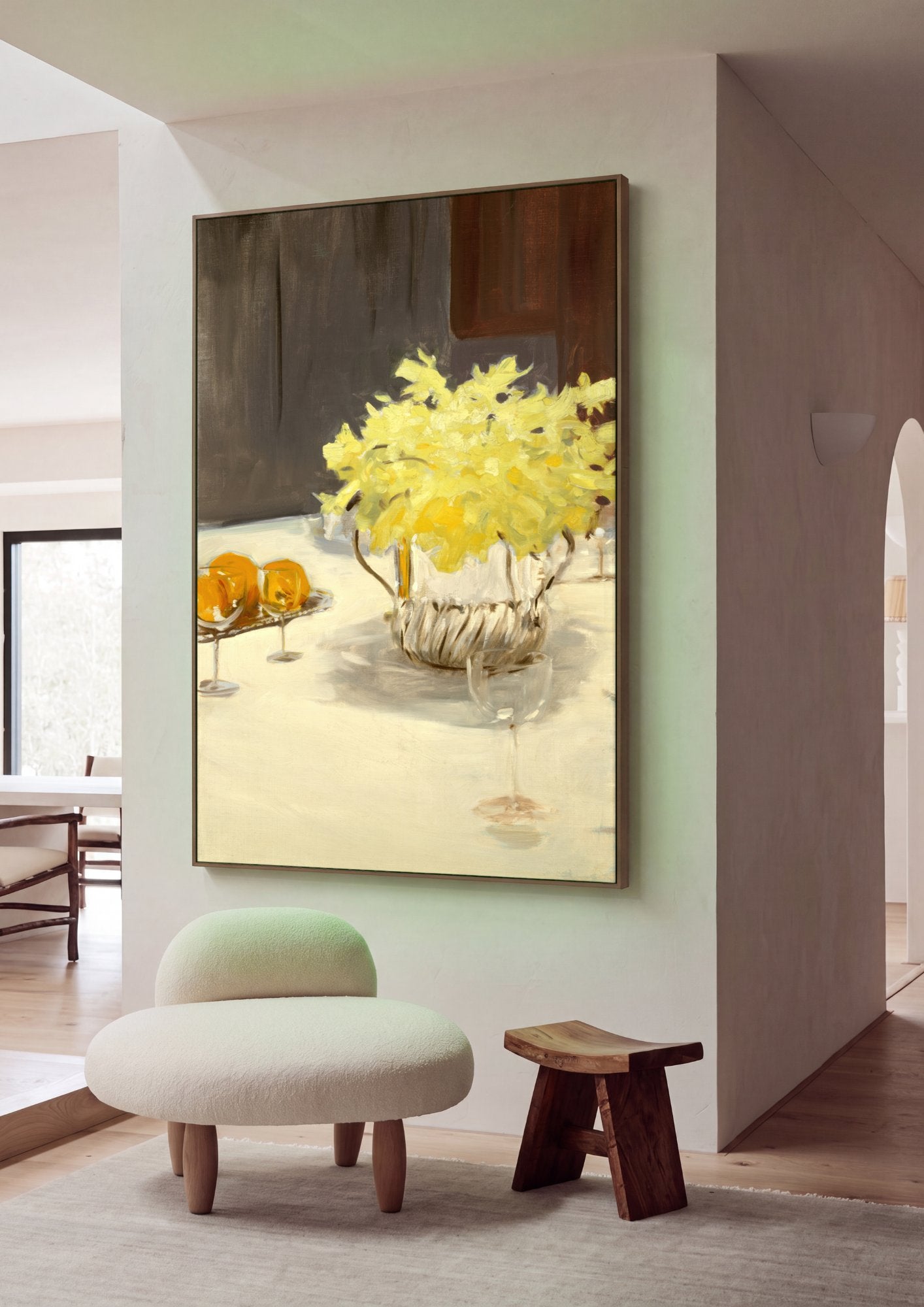 Quadro Decorativo 'Vaso de Flores e Frutas' - John Singer Sargent em ambiente decorado
