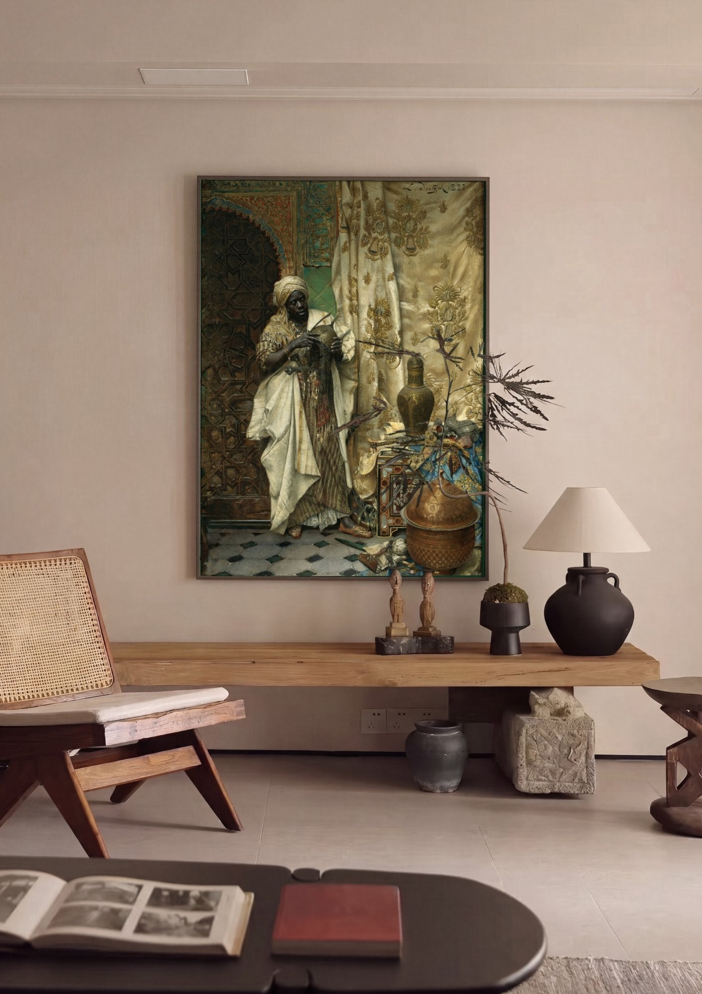Quadro Decorativo O Escriba - Ludwig Deutsch em ambiente decorado