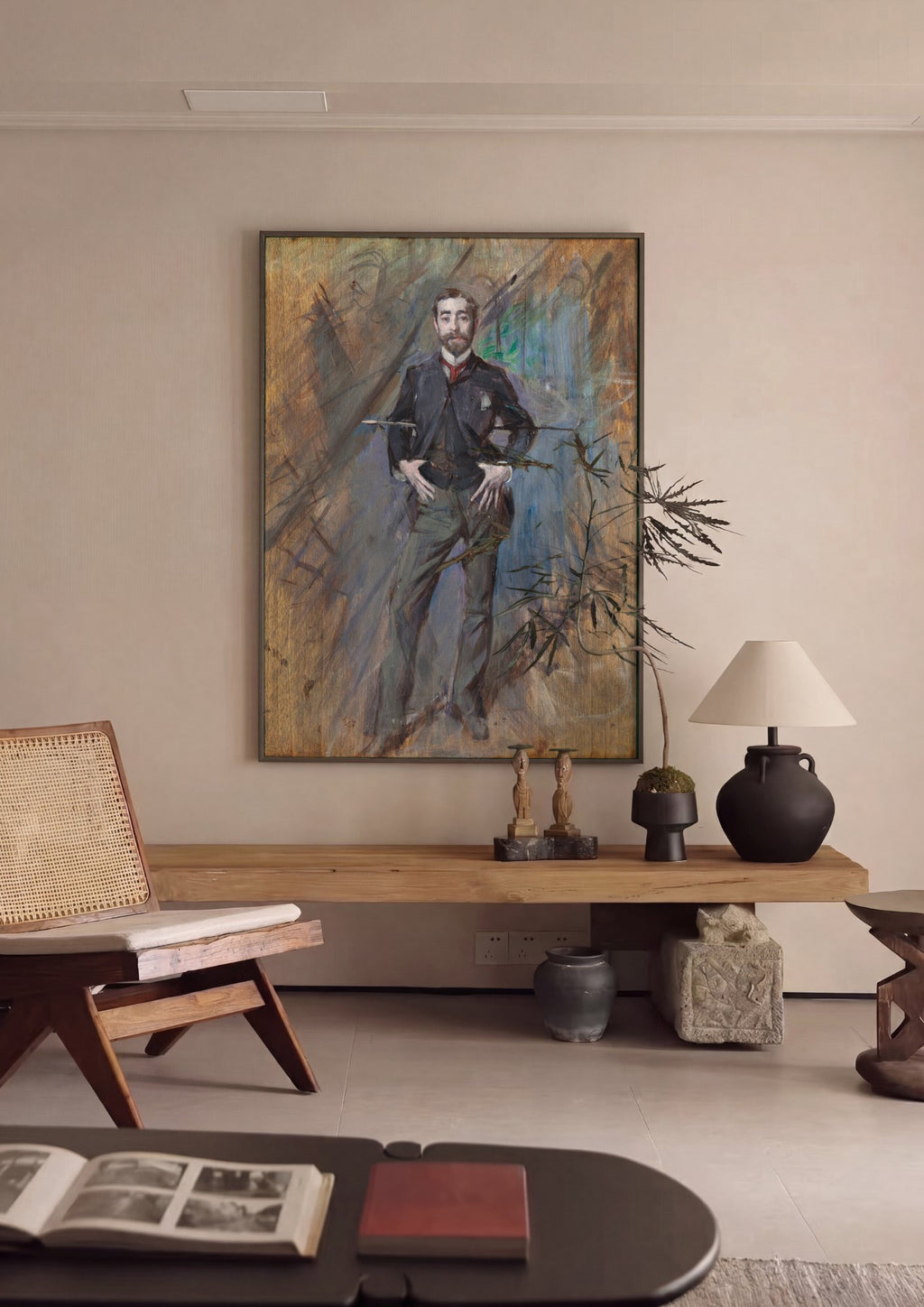 Quadro Decorativo Retrato Masculino - Giovanni Boldini | quadro emoldurado na parede