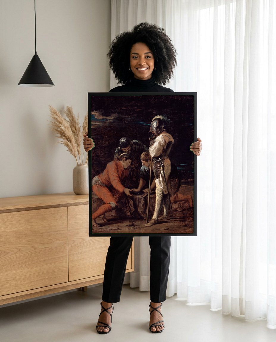 Quadro Decorativo A Roda da Fortuna - Salvator Rosa | modelo apresentando o quadro emoldurado
