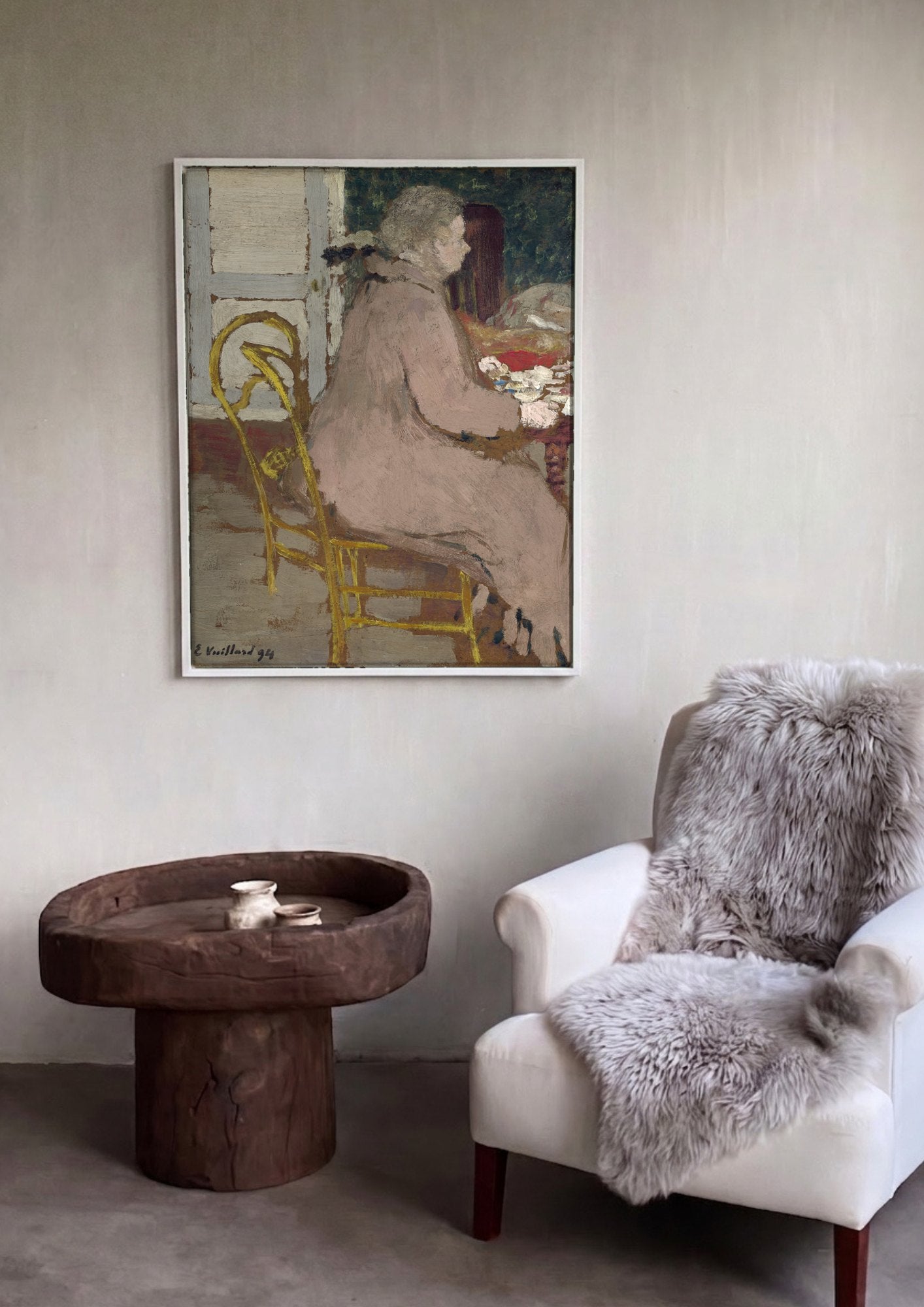 Quadro Decorativo A Costureira - Édouard Vuillard | quadro emoldurado na parede