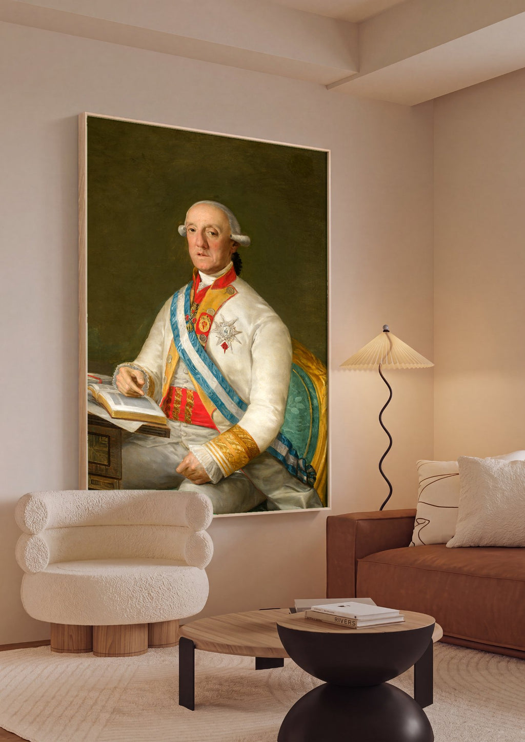 Quadro Decorativo Retrato de Carlos IV - Goya em ambiente decorado