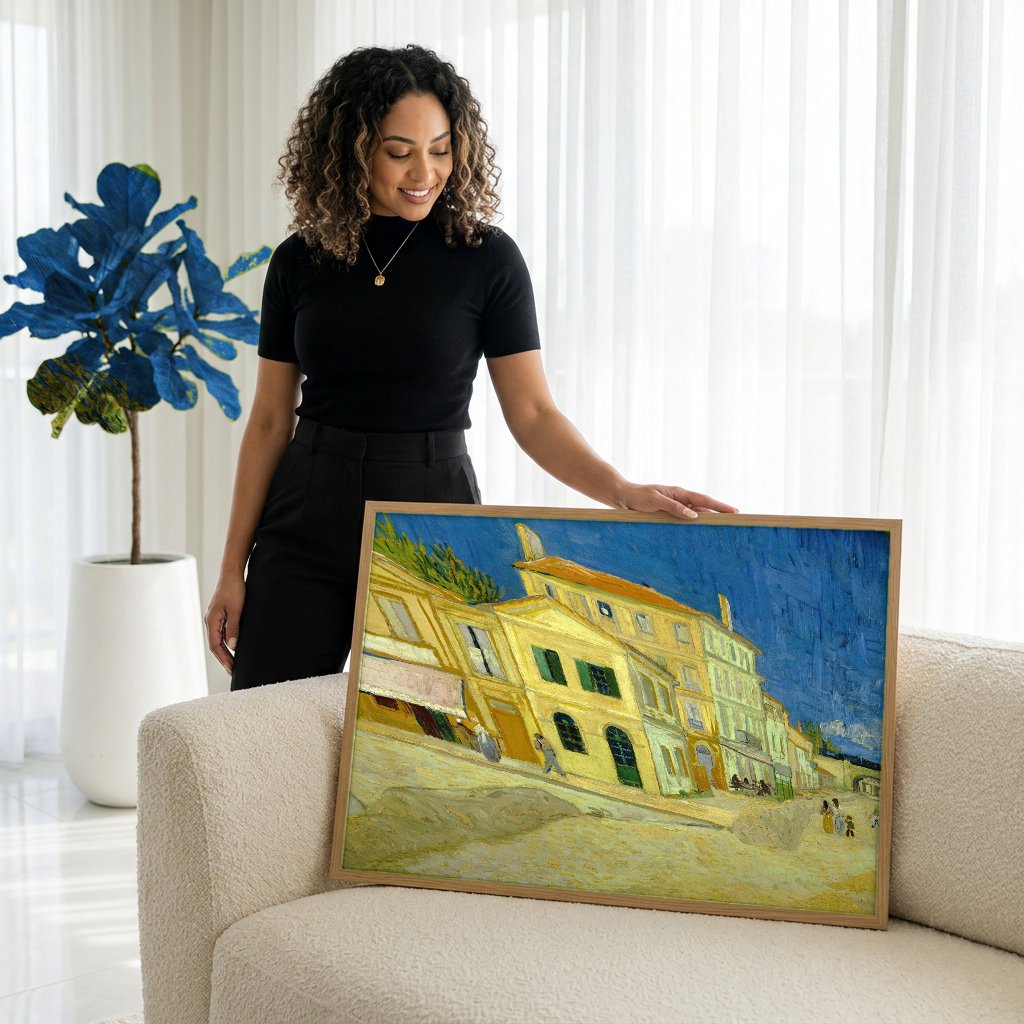 Quadro Decorativo O Céu Azul de Arles - Van Gogh com modelo em ambiente