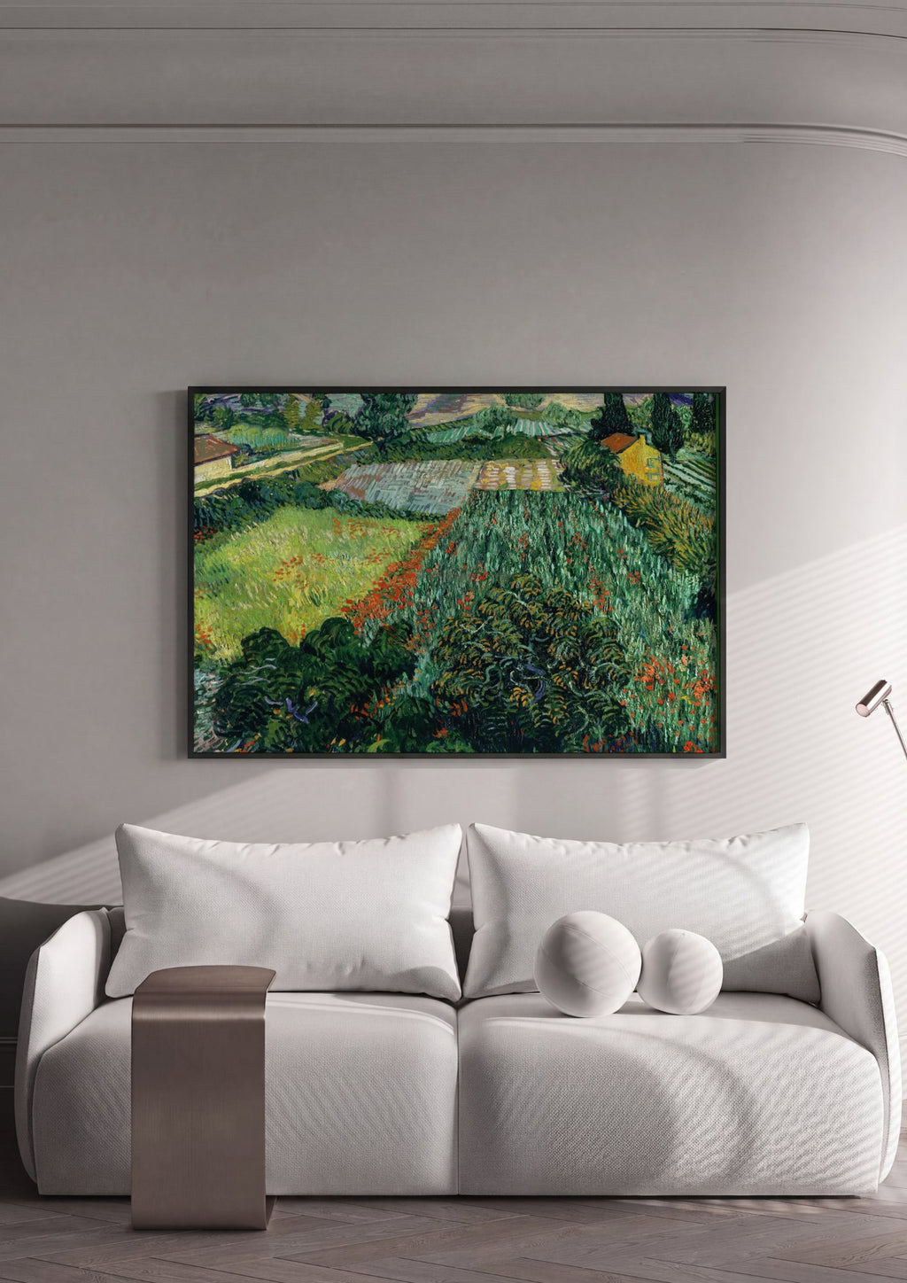 Quadro Decorativo Vista de Saint-Rémy - Van Gogh em ambiente decorado