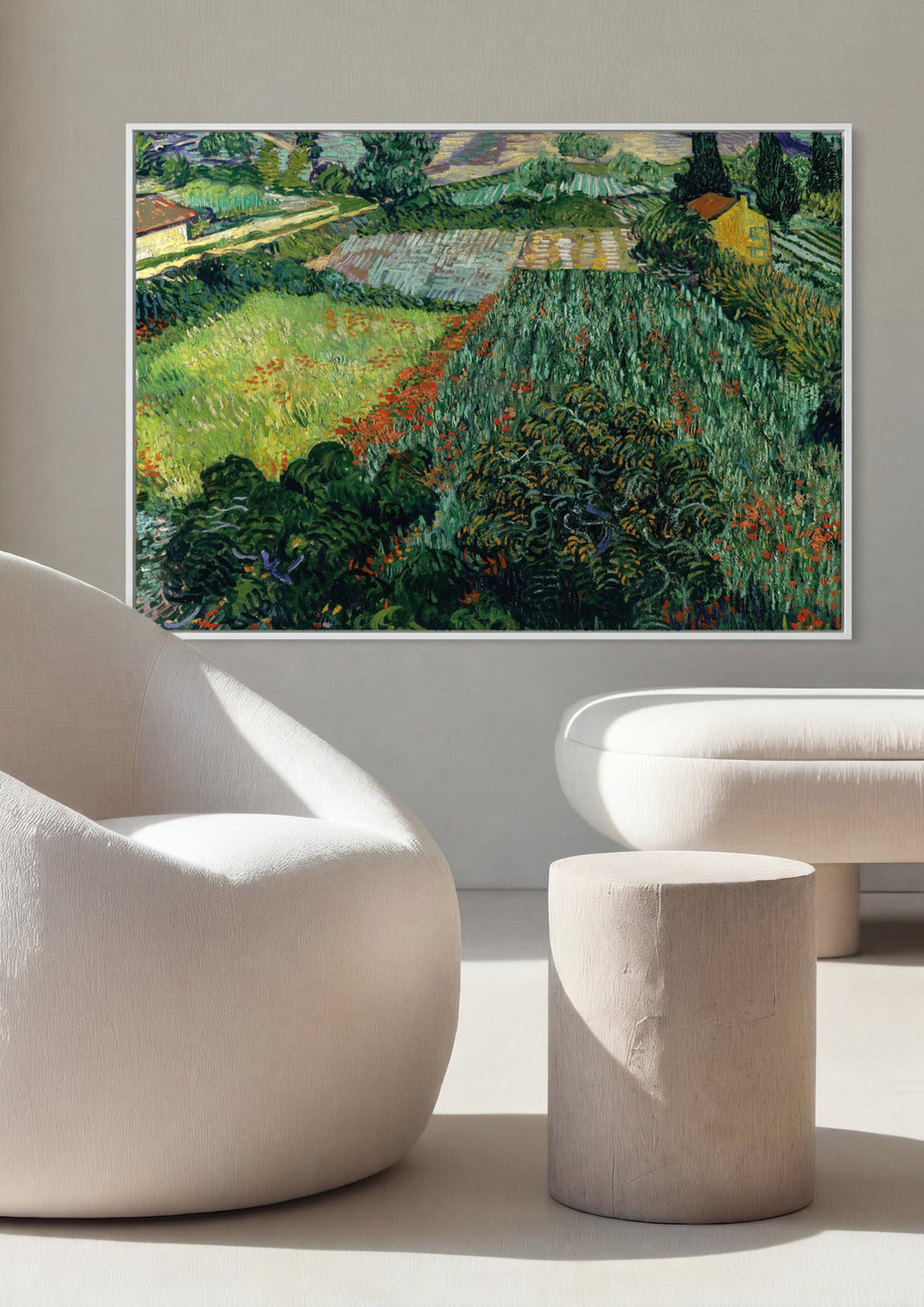Quadro Decorativo Vista de Saint-Rémy - Van Gogh em ambiente decorado
