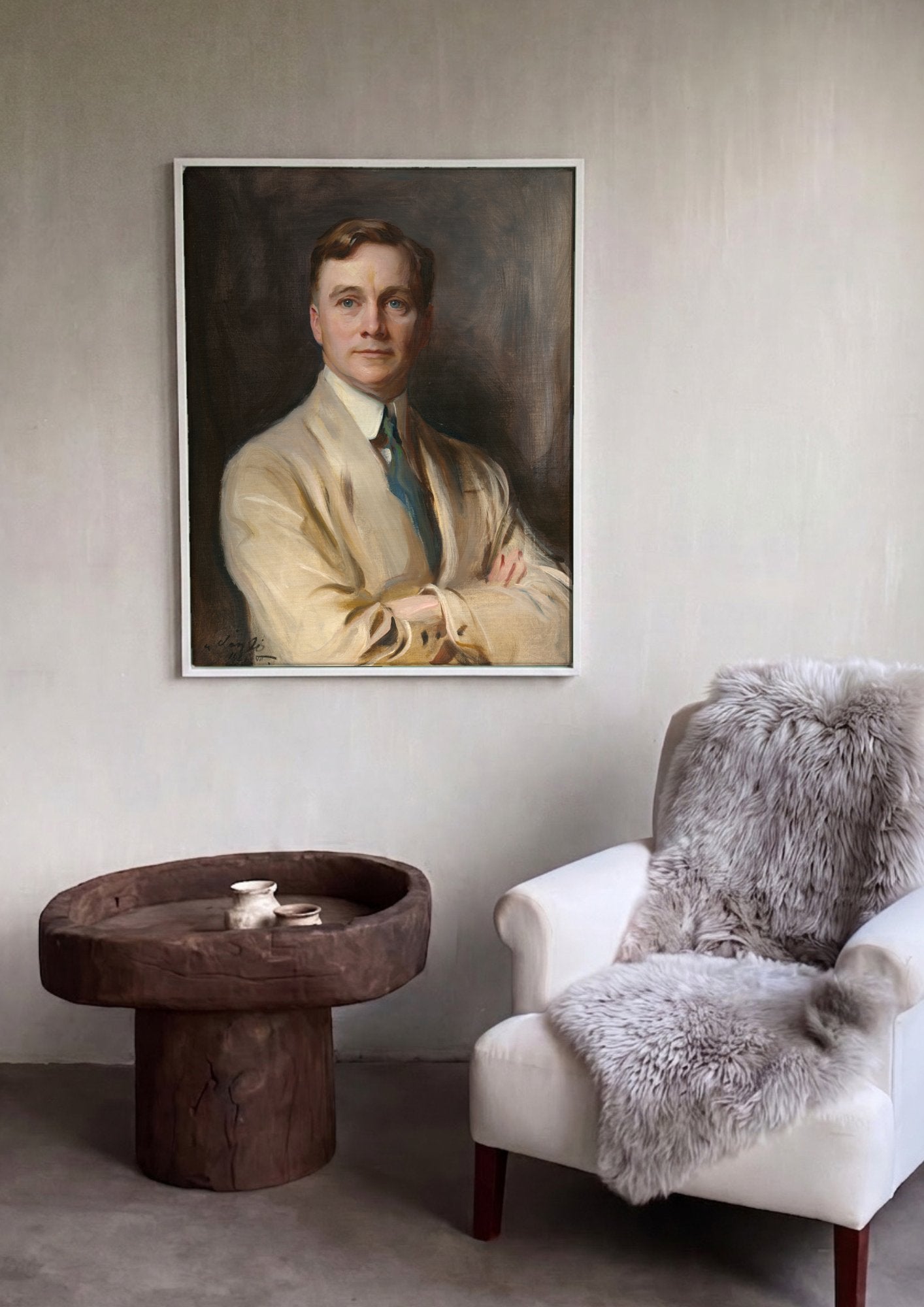 Quadro Decorativo Retrato de Jovem Cavalheiro - Philip Alexius de László em ambiente decorado