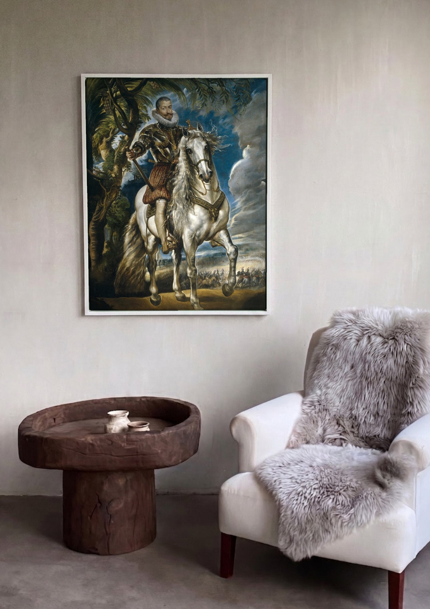 Quadro Decorativo Duque de Lerma a Cavalo - Rubens em ambiente decorado