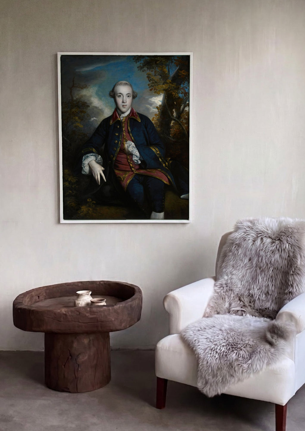 Quadro Decorativo Retrato de Jovem Cavalheiro - Joshua Reynolds em ambiente decorado
