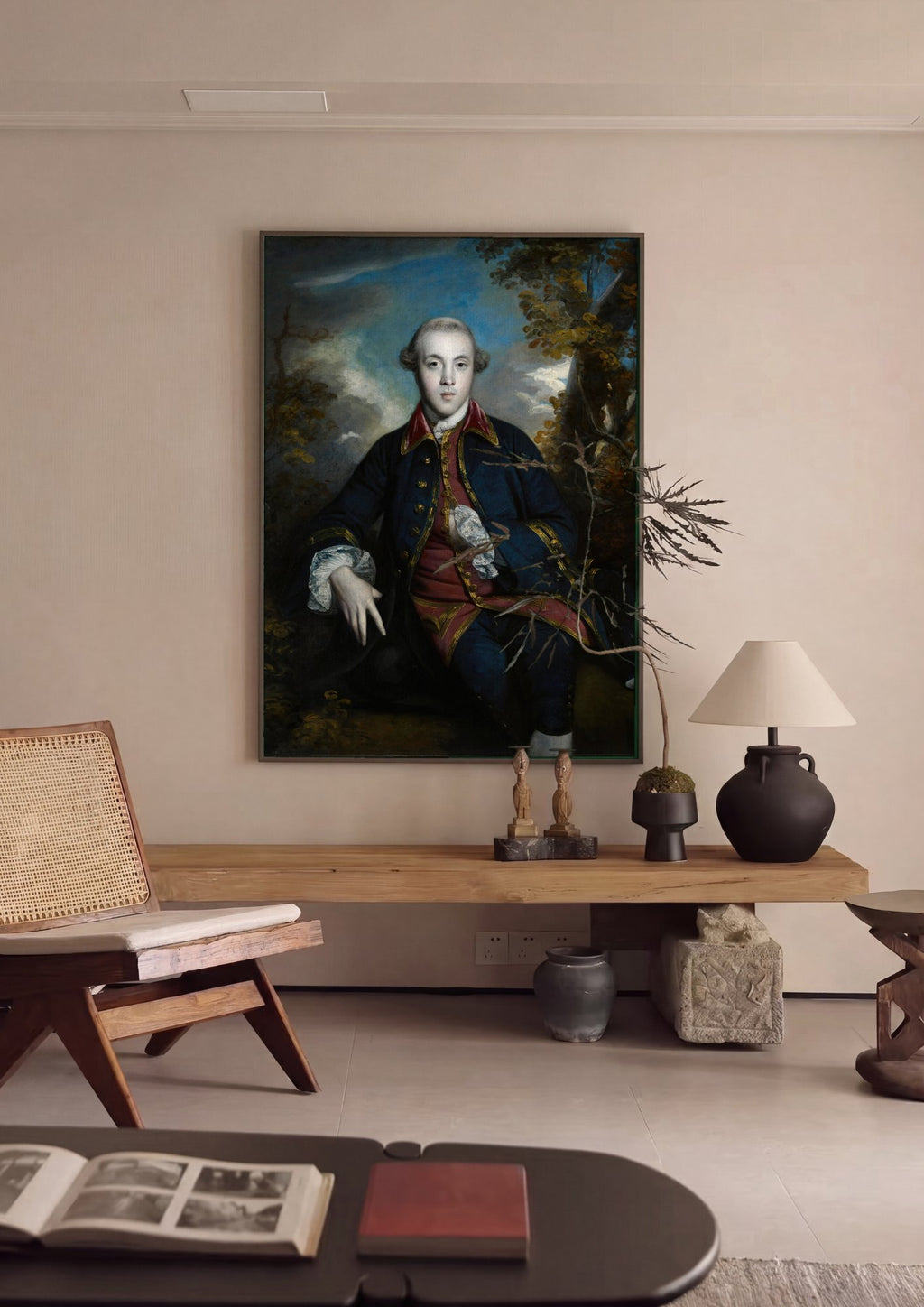 Quadro Decorativo Retrato de Jovem Cavalheiro - Joshua Reynolds em ambiente decorado