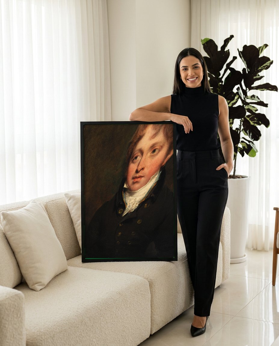 Quadro Decorativo Retrato de Jovem Cavalheiro - John Hoppner com modelo em ambiente