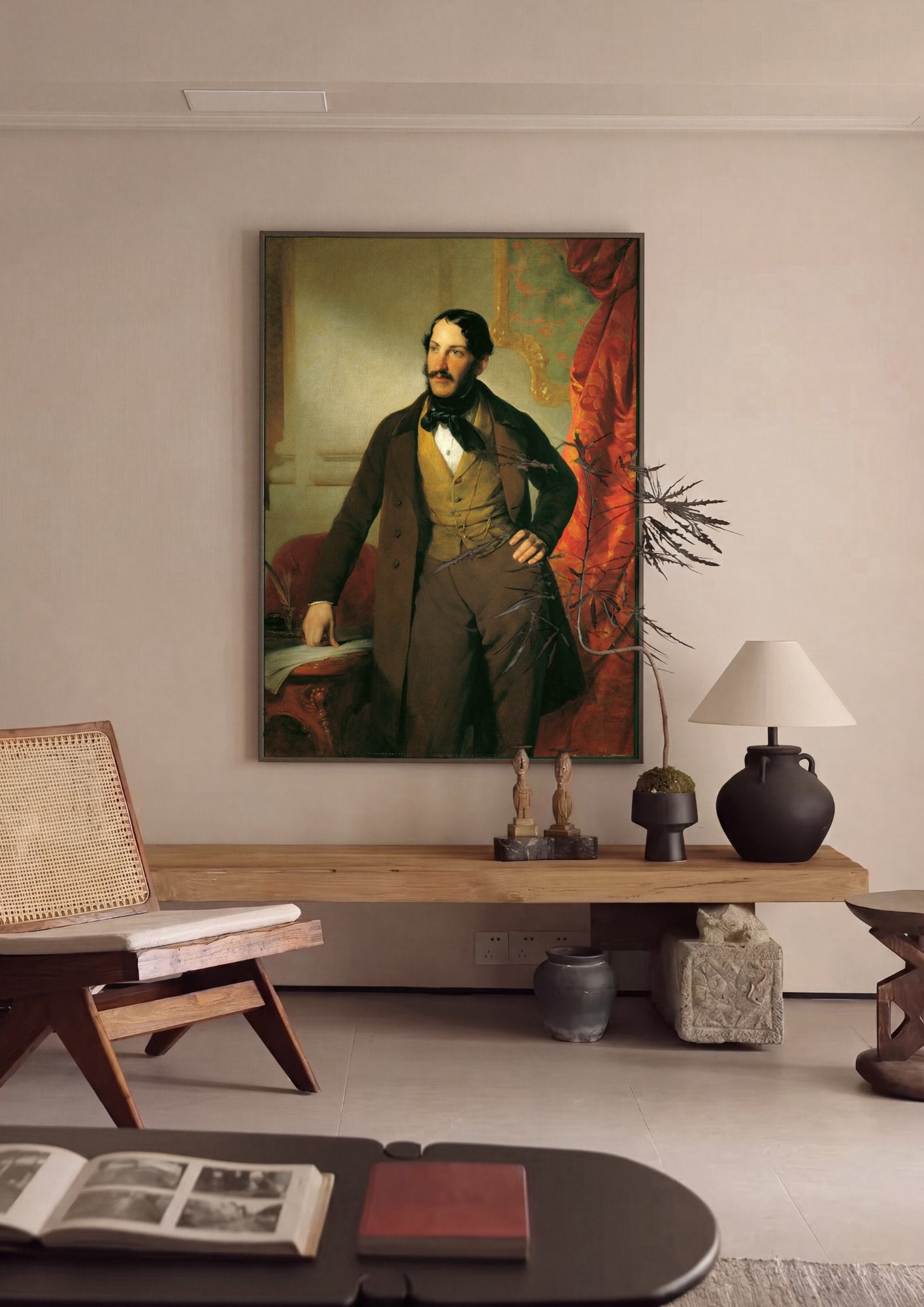 Quadro Decorativo Retrato de Jovem Cavalheiro - Amerling em ambiente decorado