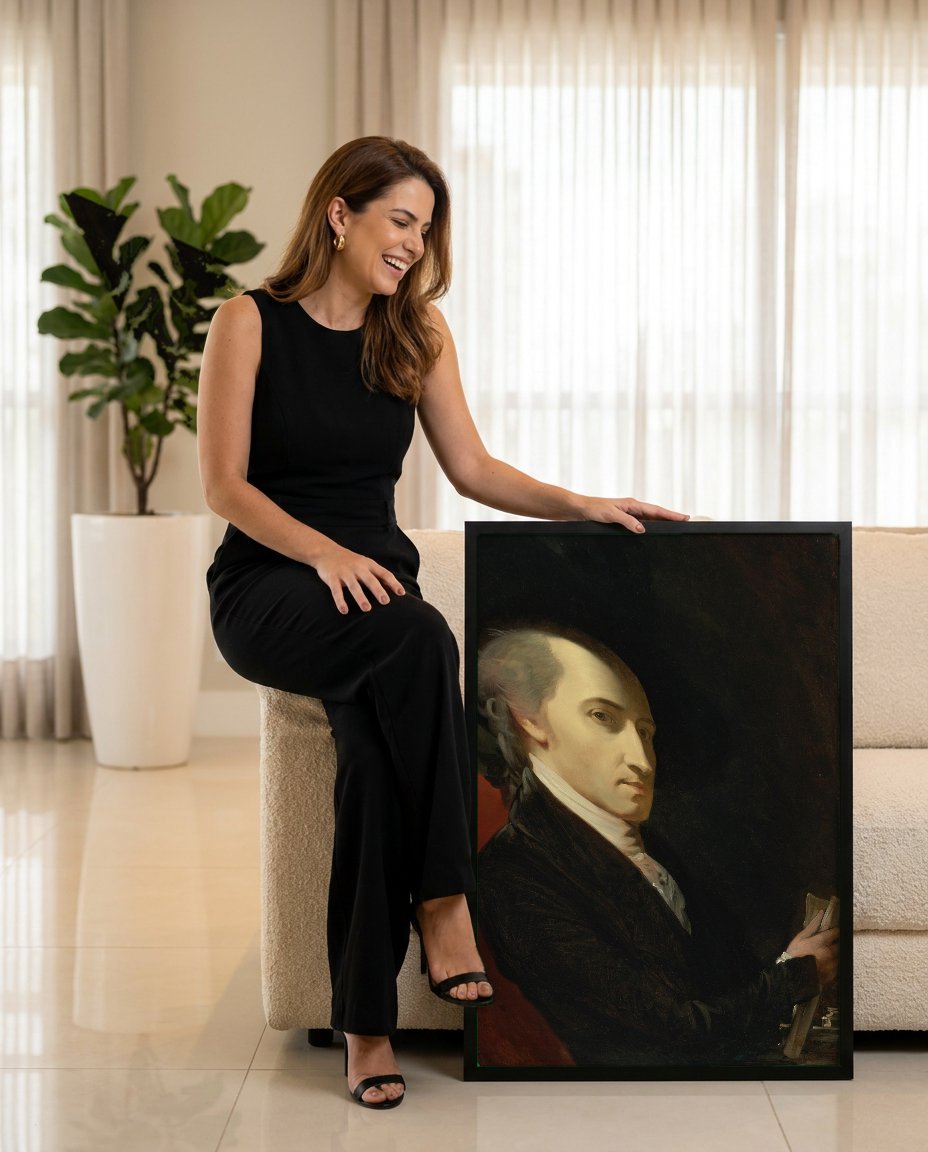 Quadro Decorativo Retrato de Jovem Cavalheiro - Benjamin West com modelo em ambiente