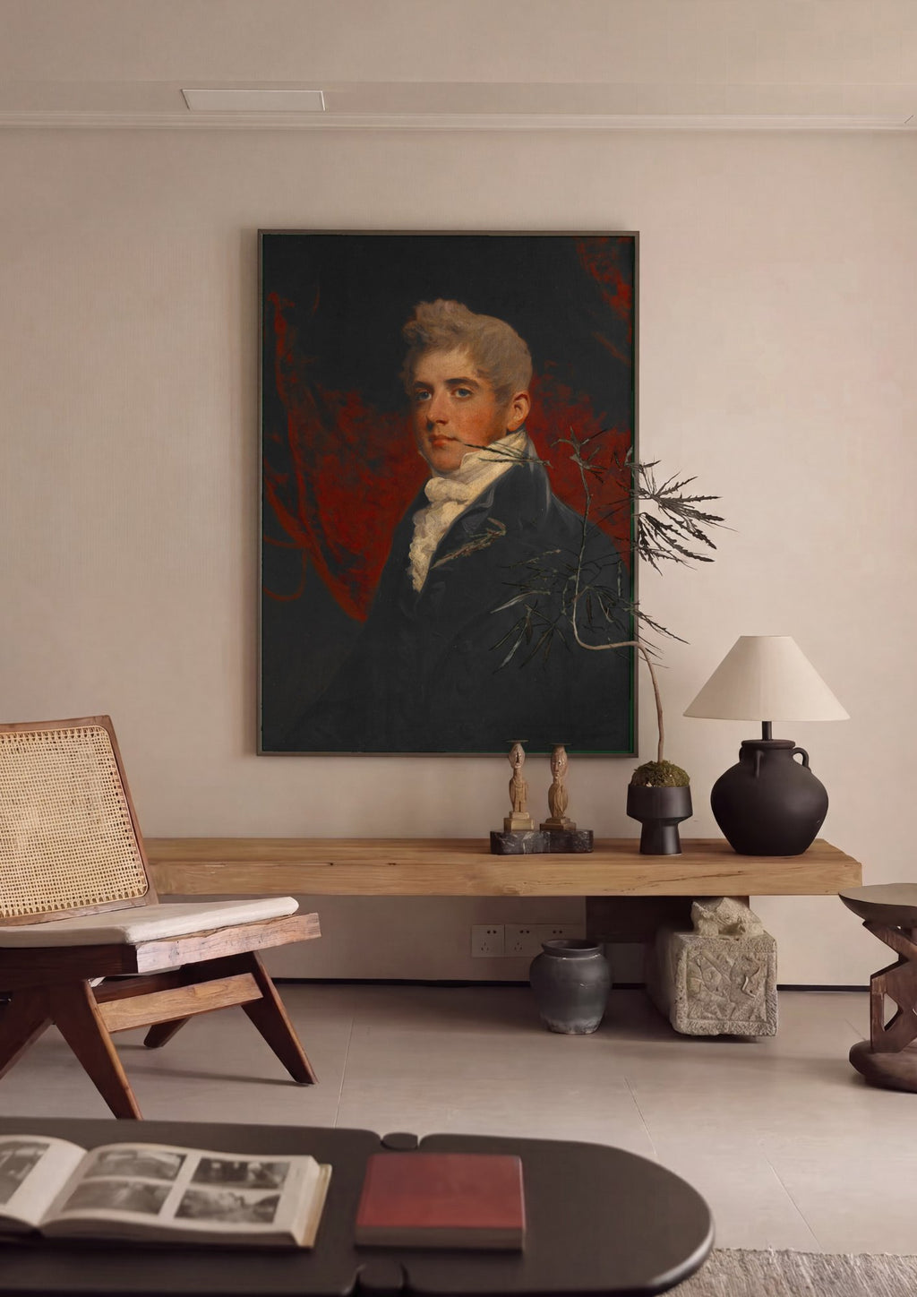 Quadro Decorativo Retrato de Jovem Cavalheiro - John Hoppner em ambiente decorado