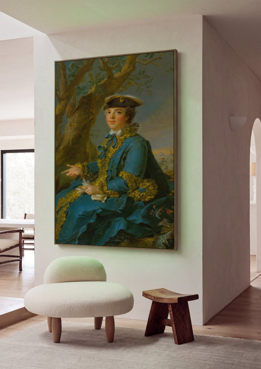 Quadro Decorativo Retrato de Jovem Cavalheiro - Jean Marc Nattier em ambiente decorado