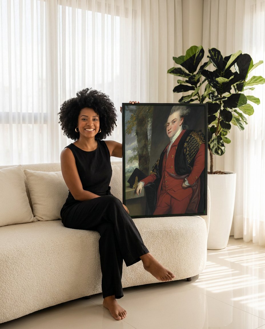 Quadro Decorativo Retrato de Jovem Cavalheiro - Sir Joshua Reynolds com modelo em ambiente
